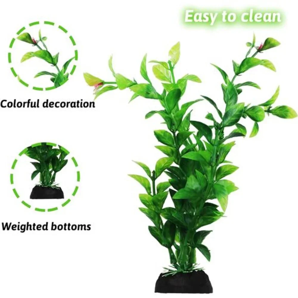 Fish Tank Accessories Green Plants, 10pcs Green Fish Tank Decorations,